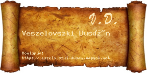 Veszelovszki Dusán névjegykártya